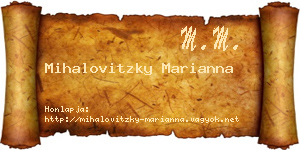 Mihalovitzky Marianna névjegykártya